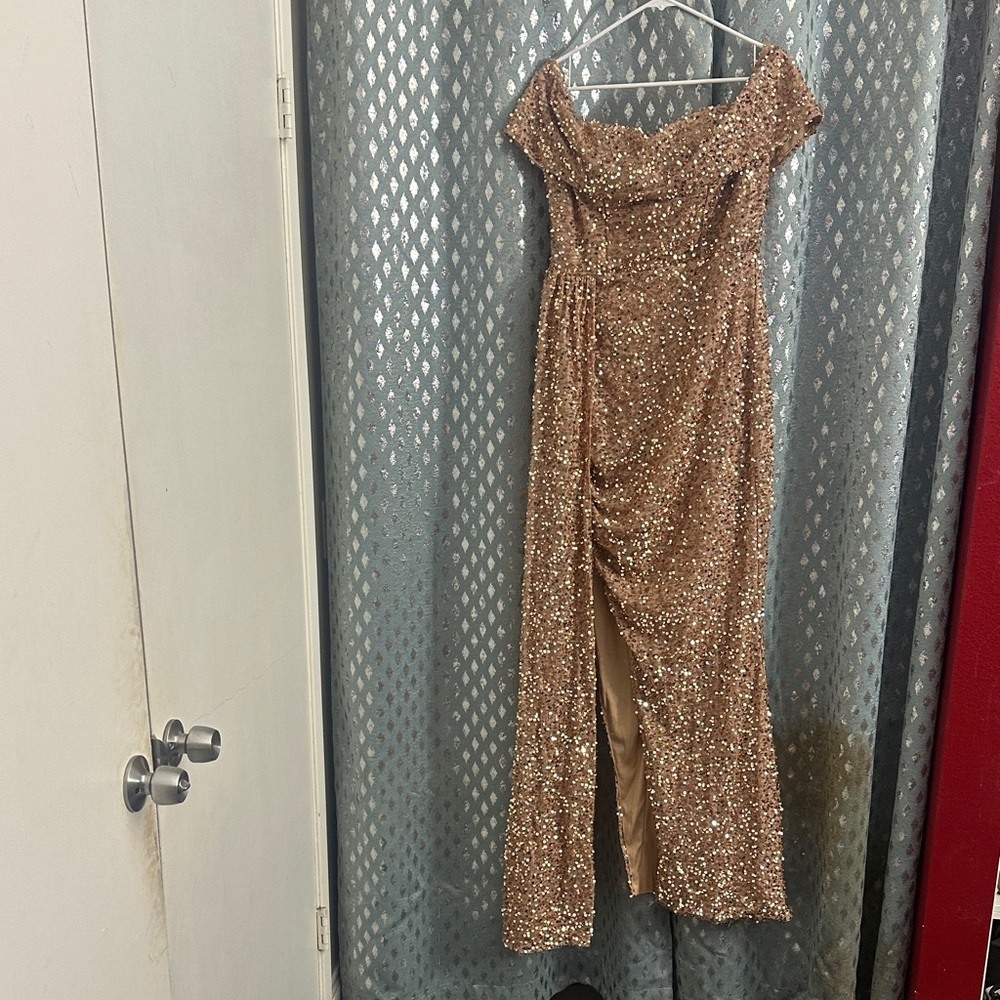SHEIN Gold Sequin Maxi Dress